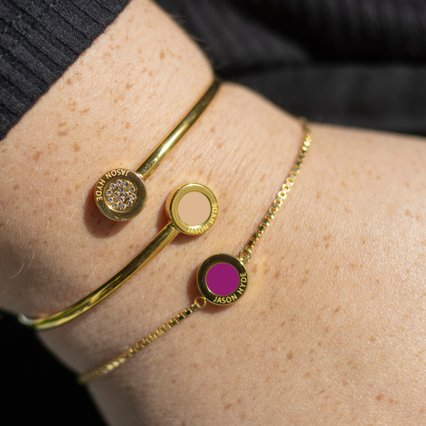 Ocean bracelets on a model's wrist