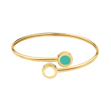 WHITE AND TURQUOISE CHIPS BANGLE