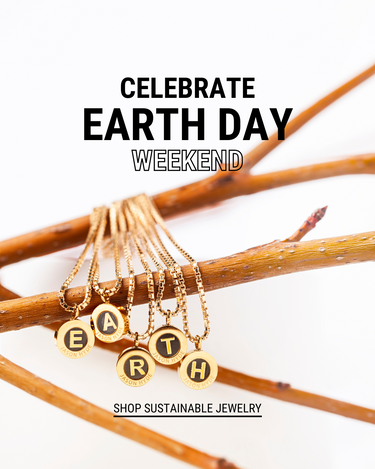 Earth Day Weekend Banner with oceangram necklace (initial necklace)