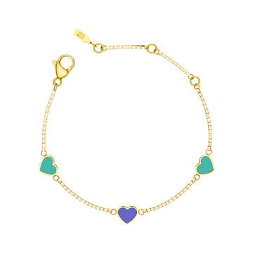 TRIO BRACELET WITH TURQUOISE AND PERSIAN BLUE CHIPS