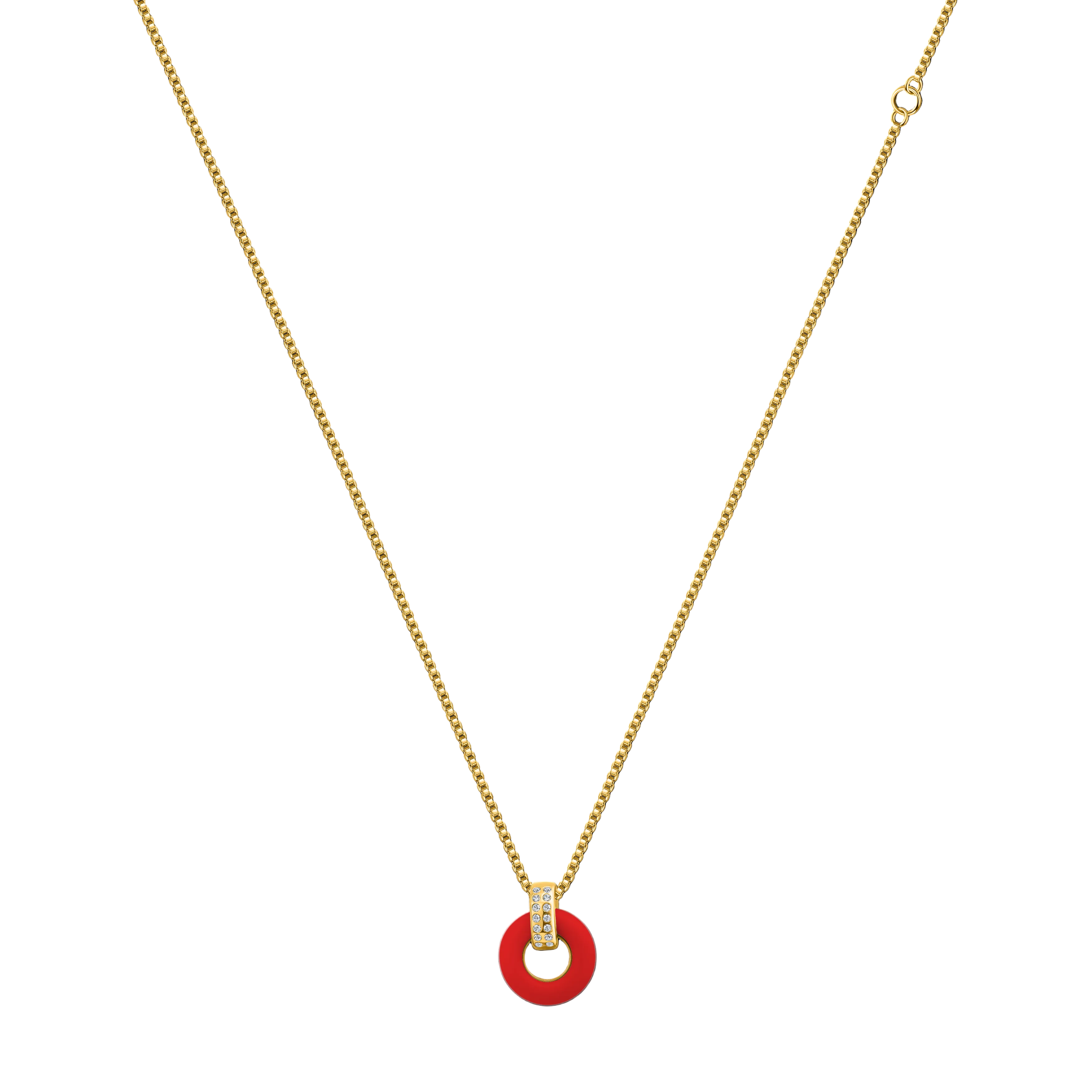LIFESAVER RED CHIP WITH ZIRCONIA NECKLACE