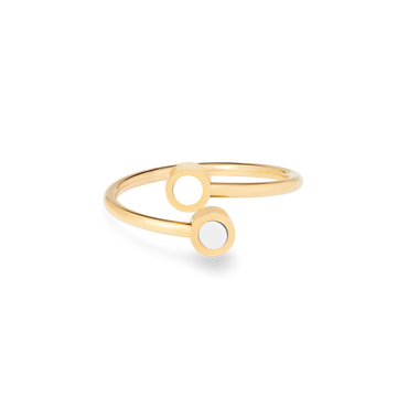 Jason Hyde gold-plated ring with white recycled ocean plastic chips