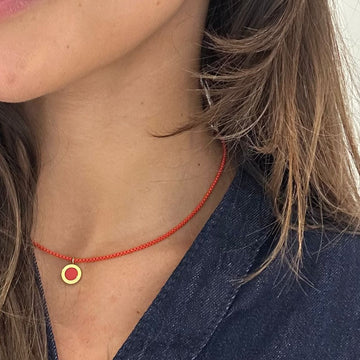 Jason Hyde Red Chain and Red Chip Necklace