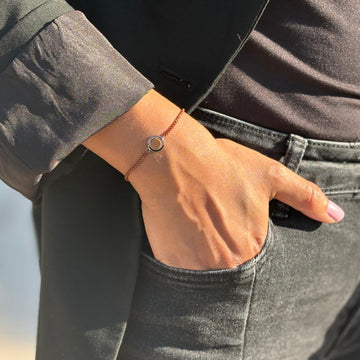 Jason Hyde  Silver Bracelet with Nutshell Chip