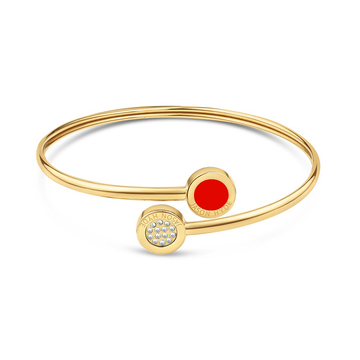 RED CHIP AND PAVE BANGLE