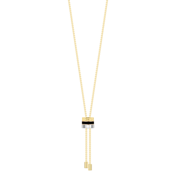 WEWA BOLO TIE TUBE BLACK CHIP NECKLACE
