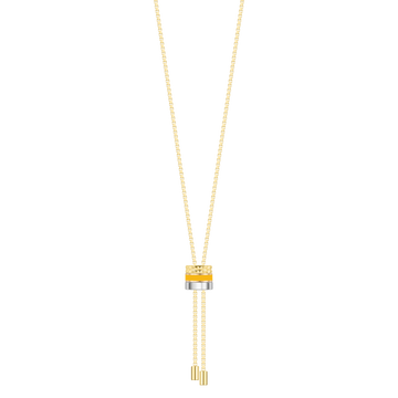WEWA BOLO TIE TUBE SPECTRA YELLOW CHIP NECKLACE