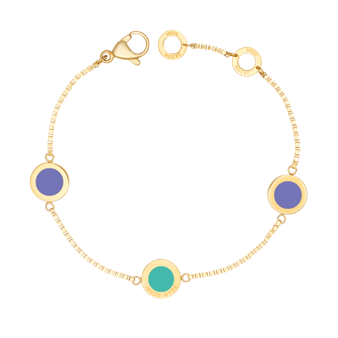 TURQUOISE  AND PERSIAN BLUE CHIPS TRIO BRACELET