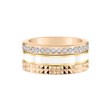White tube ring with zirconia