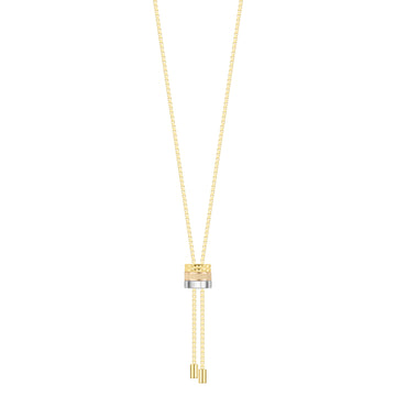 GOLD NECKLACE  BOLO TIE TUBE BEIGE CHIP