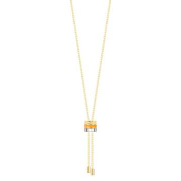 BOLO TIE TUBE ORANGE CHIP NECKLACE