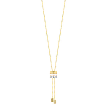 WEWA BOLO TIE TUBE WHITE CHIP WITH ZIRCONIA NECKLACE