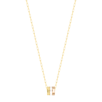 WEWA gold modern white  tube necklace.