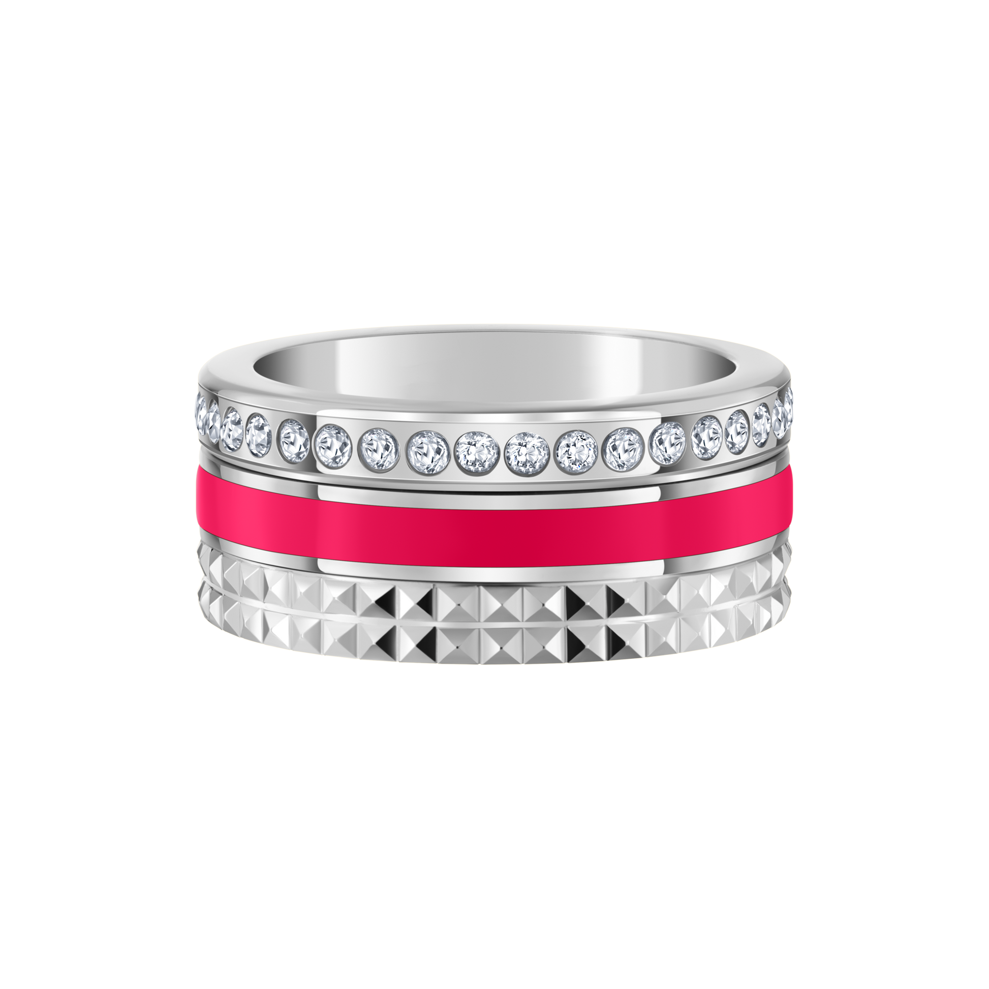 Raspberry & zirconia chip tube ring