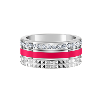 Raspberry & zirconia chip tube ring