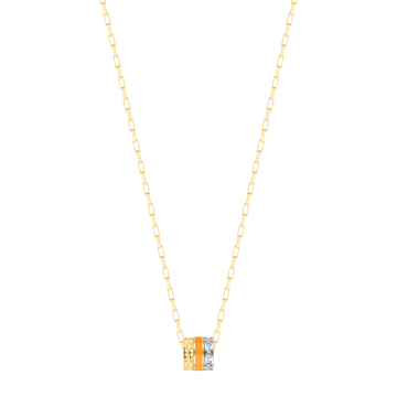 NECKLACE WITH ORANGE CHIP WITH ZIRCONIA TUBE