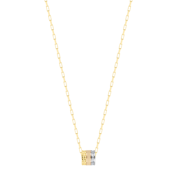 BEIGE CHIP WITH ZIRCONIA NECKLACE