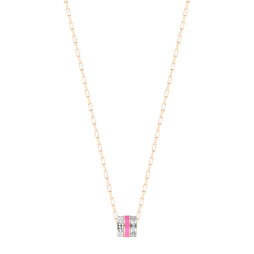 WEWA TUBE ROSE VIOLET CHIP WITH ZIRCONIA NECKLACE