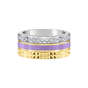 Lavender & zirconia chip tube ring.
