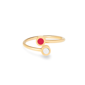 WAVE RED AND WHITE CHIP RING