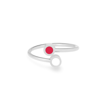 STAINLESS STEEL RED AND WHITE CHIP RING