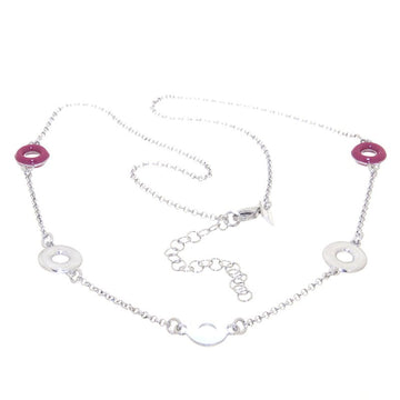 AQUARELLO HANGING ROUND WHITE AND ROSE VIOLET NECKLACE
