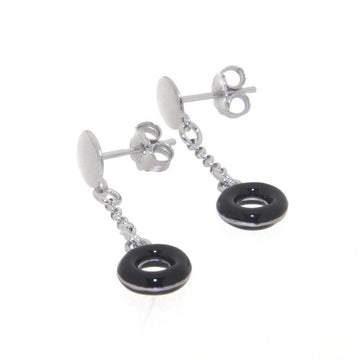 ACQUARELLO DANGLE ROUND BLACK EARRING