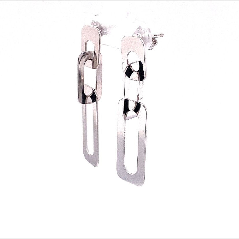 SILVER FLAT ALLUNGATTA EARRINGS