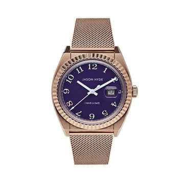 I HAVE A DATE | 40 MM WATCH PURPLE DIAL  - MESH STRAP