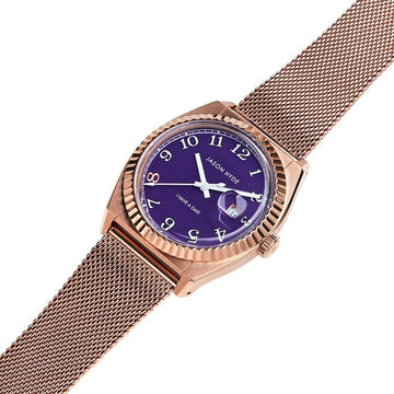 I HAVE A DATE | 40 MM WATCH PURPLE DIAL  - MESH STRAP