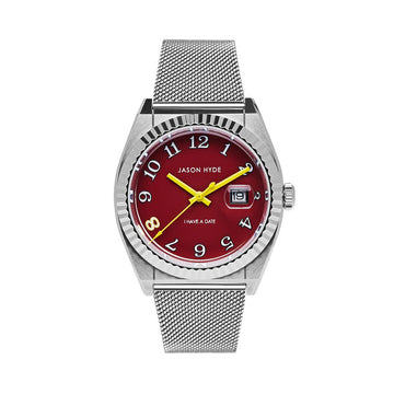 I HAVE A DATE | 40 MM WATCH RED DIAL - MESH STRAP