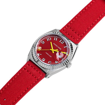 I HAVE A DATE | 40 MM WATCH RED DIAL  - CORDURA STRAP