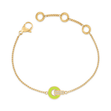 NEREIDA LIME GREEN CHIP WITH ZIRCONIA BRACELET