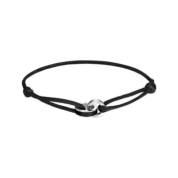 BLACK CORD BRACELET WHIT BLACK CHIP