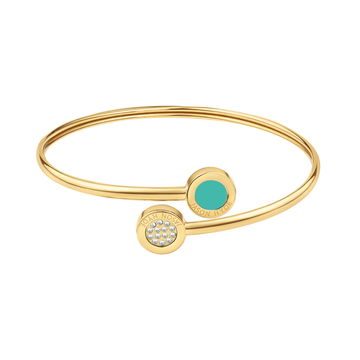 PAVE AND TURQUOISE CHIPS BANGLE