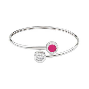 RASPBERRY AND PAVE CHIPS BANGLE