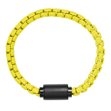 YELLOW CHAIN WITH BLACK CHIP MAGNET