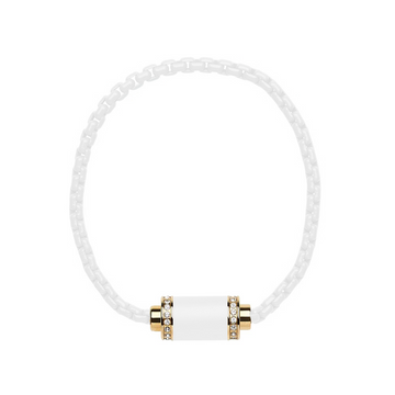 BRASS WHITE CHAIN WHITE CHIP WITH ZIRCONIA MAGNET
