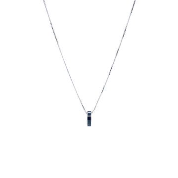 WEWA BLACK CIRCLE CHIP NECKLACE