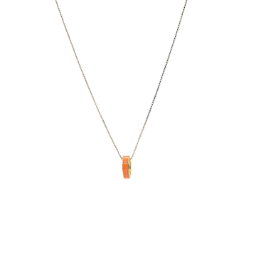 WEWA ORANGE CIRCLE CHIP NECKLACE