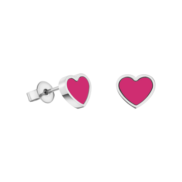 SILVER EARRINGS WITH  RASPBERRY CHIP