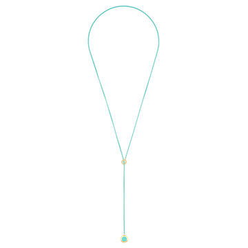 TURQUOISE LARIAT CHAIN WITH TURQUOISE CHIP