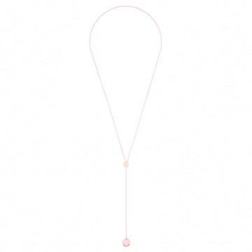 PINK CHAIN LARIAT WITH  PINK CHIP