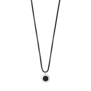 BLACK CHAIN BLACK CHIP NECKLACE