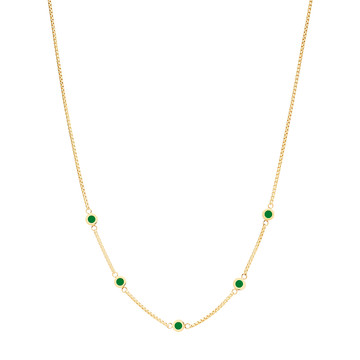 GREEN 5 CHIPS NECKLACE