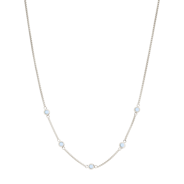 WHITE 5 CHIPS NECKLACE