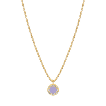 OCEAN LAVENDER CHIP WITH ZIRCONIA NECKLACE