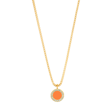 OCEAN ORANGE CHIP WITH ZIRCONIA NECKLACE