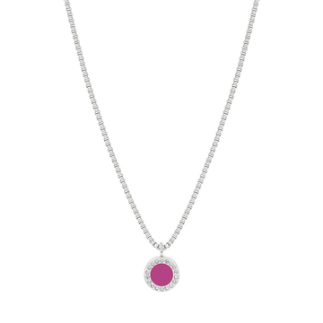 ROSE VIOLET CHIP WITH ZIRCONIA NECKLACE