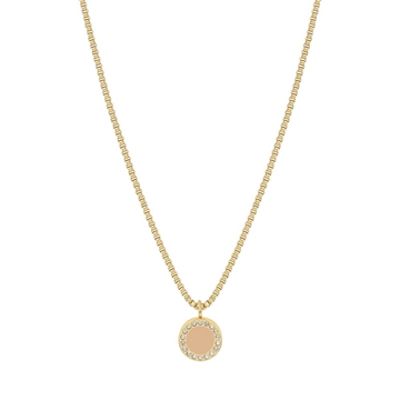 OCEAN BEIGE CHIP WITH ZIRCONIA NECKLACE
